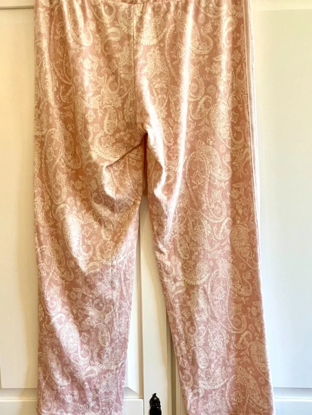 Lucky Brand Pajama Pink Paisley Short Sleeve Top & Matching Wide Leg Pants Set
